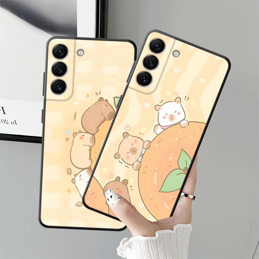 Cartoon Pufferfish Case for Samsung Galaxy Note 8 S10 20 Ultra S8 S9 9 10 Plus Black Soft Phone Cover