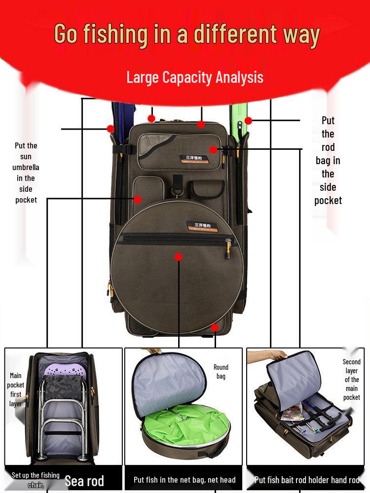 Thickened Waterproof Fishing Chair & Gear Backpack