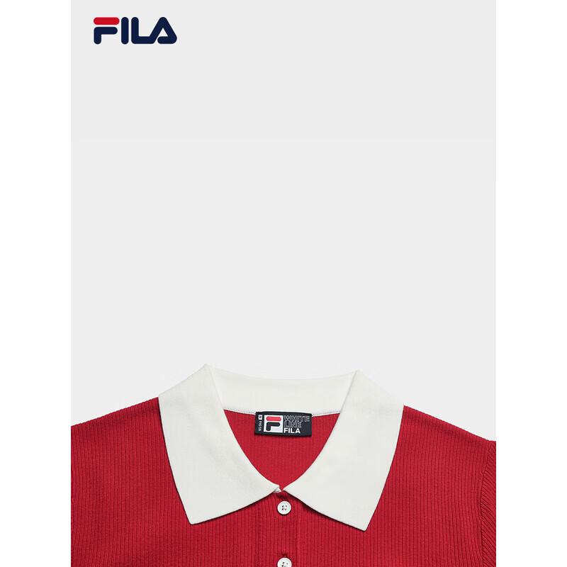 FILA Women's Colorblock Short Sleeve Knit Polo Shirt