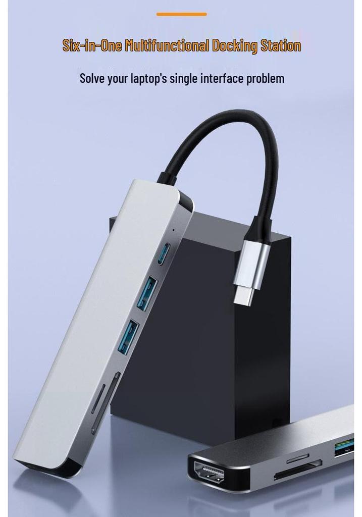 Cross-Border 5-in-1 Type-C to HDMI 4K Docking Station with USB 3.0 Extender Hub