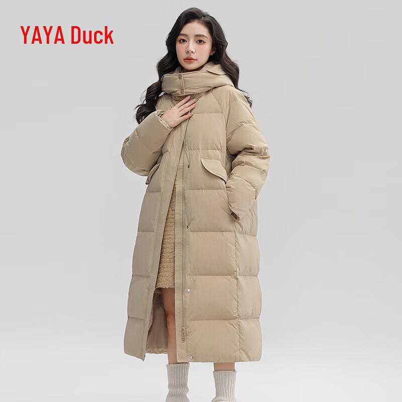

Yaya Women s Winter Hooded Mid-Length Duck Down Parka M