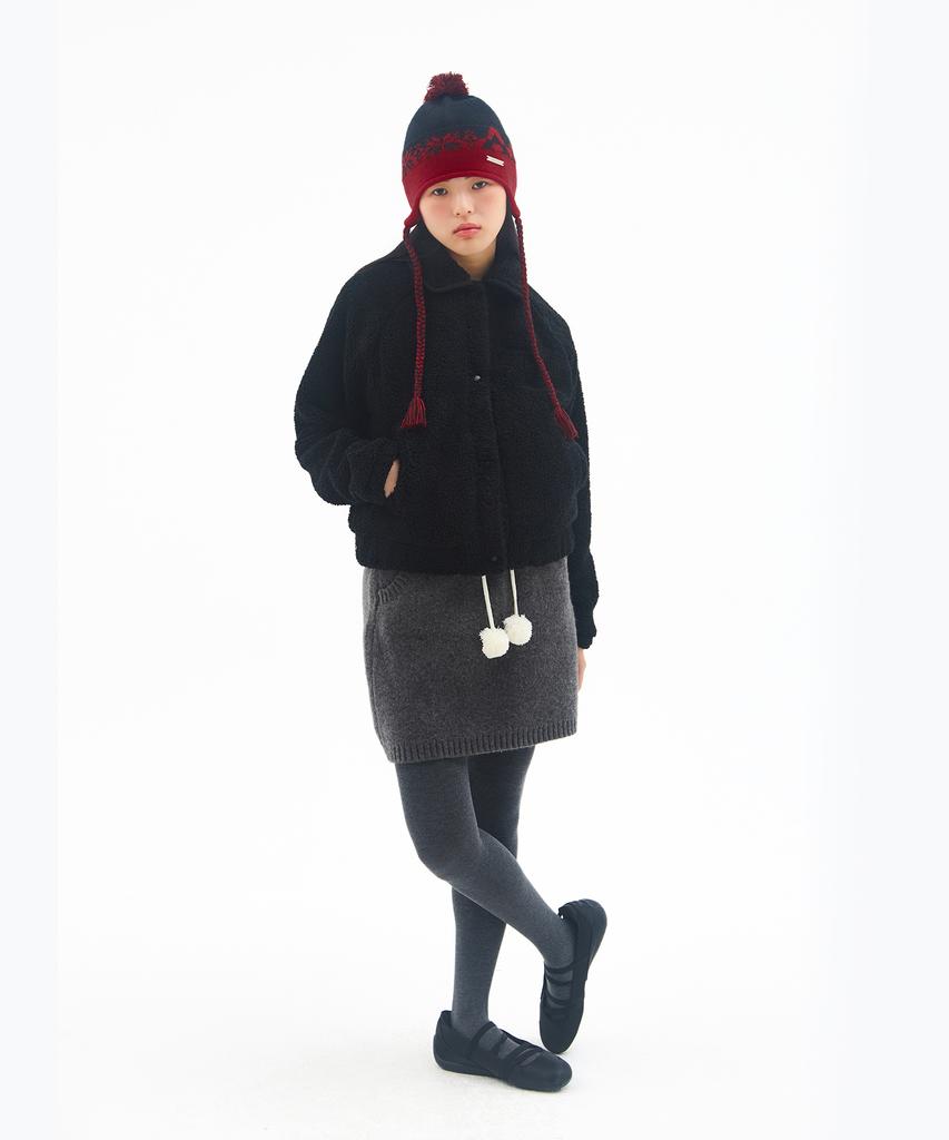 Ames Worldwide Knit Mini Skirt Charcoal