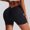 Grind V Waist Folds Solid Color Peach Buttocks Yoga Shorts Sports Running Fitness Skinny Three-Point Pants Women
