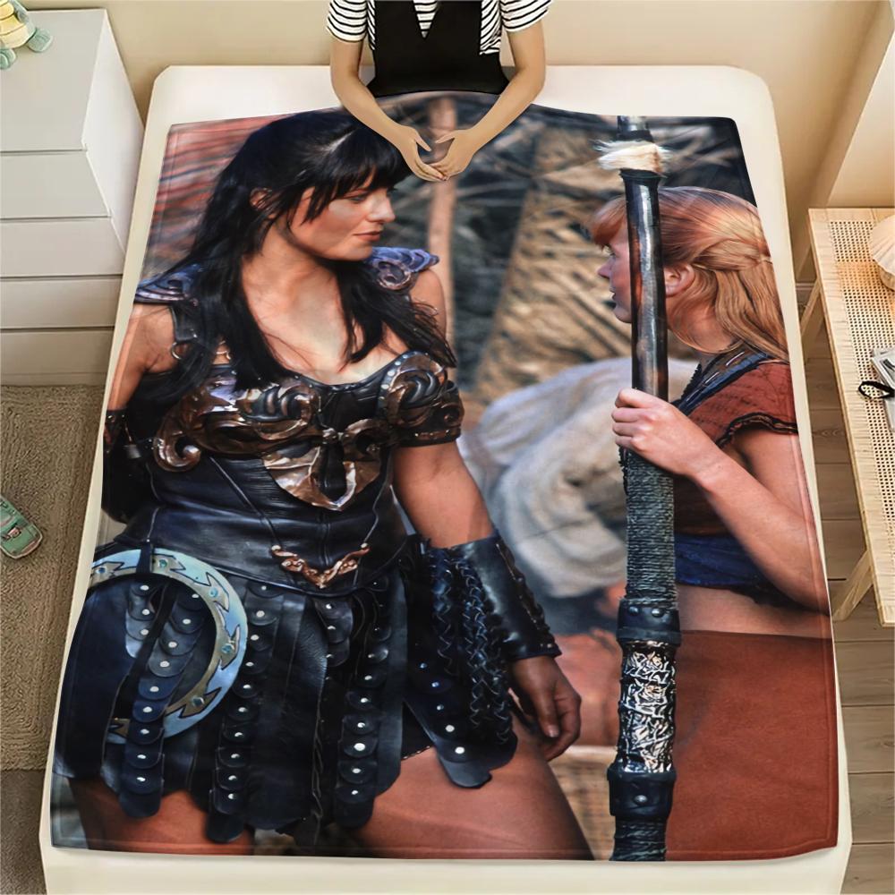 1PC Xena Warrior Print Flannel Blanket, High quality Comfortable for All Seasons, Home Decor, Warmth and Comfort, Perfect for Christmas Gifts252