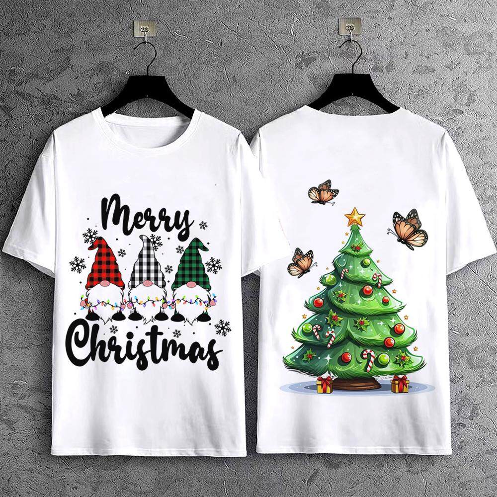 

Рождественская мужская футболка Детские футболки 3D с принтом узора Санта-Клауса Футболка для мужчины Подарок на Новый год 5XL