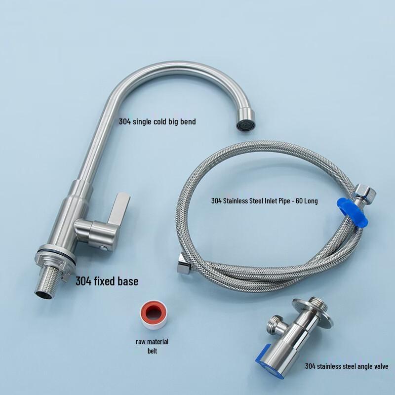304 Stainless Steel Single Cold Kitchen Faucet