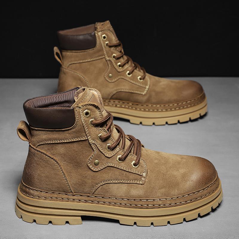 

Мужские модные ботинки-карго 2024 года с высоким берцем. Удобные и универсальные теплые походные ботинки из флиса. 39