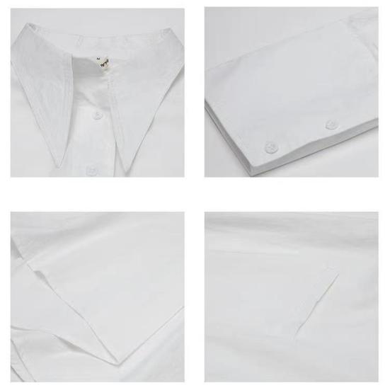 Women Men Shirt Pocket Decoration Irregular Hem Single-breasted Three Quarter Sleeves Solid Color Daily Wear Loose Lapel Summer Spring Shirt