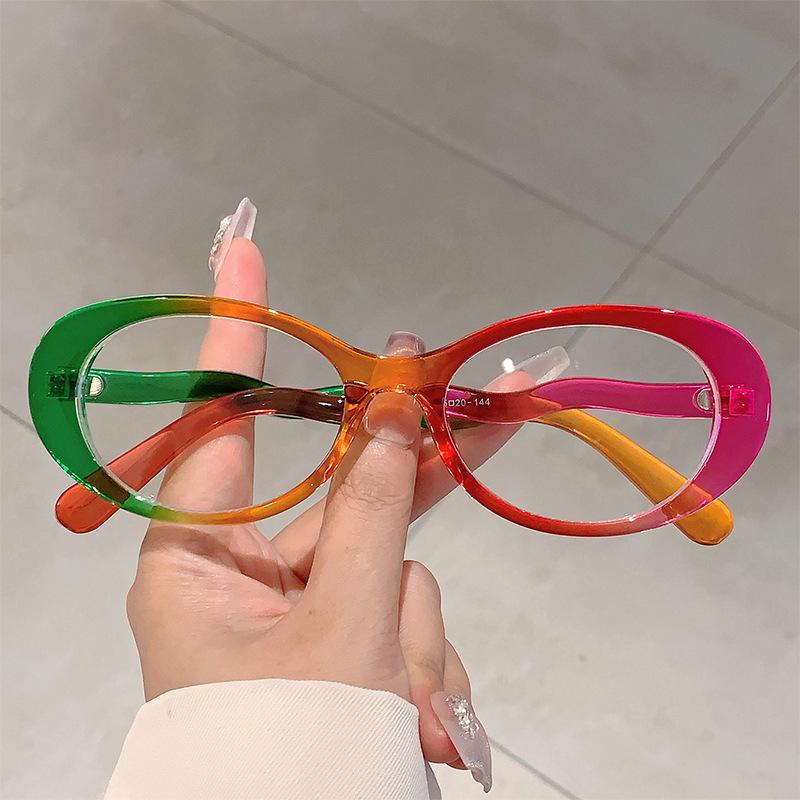 

Vintage Oval Anti-blue Light Glasses Fashion Candy Color Rim Blue Light Blocking Eyewear Wave Shaped Leg Design Eyeglasses