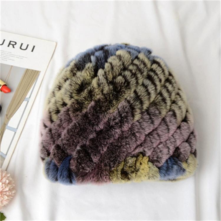 

Шапка из меха кролика Рекс, осенне-зимняя, утолщенная, ветрозащитная, теплая, женская, меховая, для матерей среднего и пожилого возраста, защита ушей, шапка-ананас Fidelity OneSize(55-60cm)