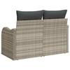 Garden Sofa with Cushions Light Grey 121 X 62 X 69 Cm Poly Rattan
