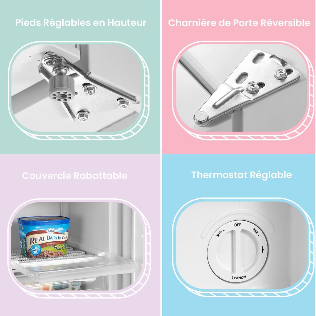 COMFEE' RCU60WH2(E) 60L Mini Congélateur