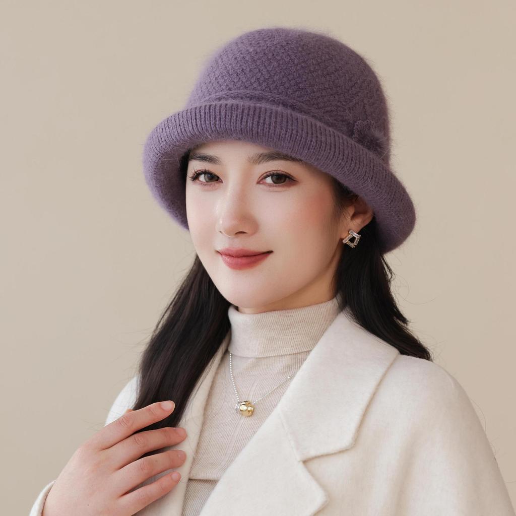 Korean Version of Autumn and Winter Middle Aged and Elderly Mothers' Hats Thickened Warmth and Windproof Cold Weather Knitted Hats
