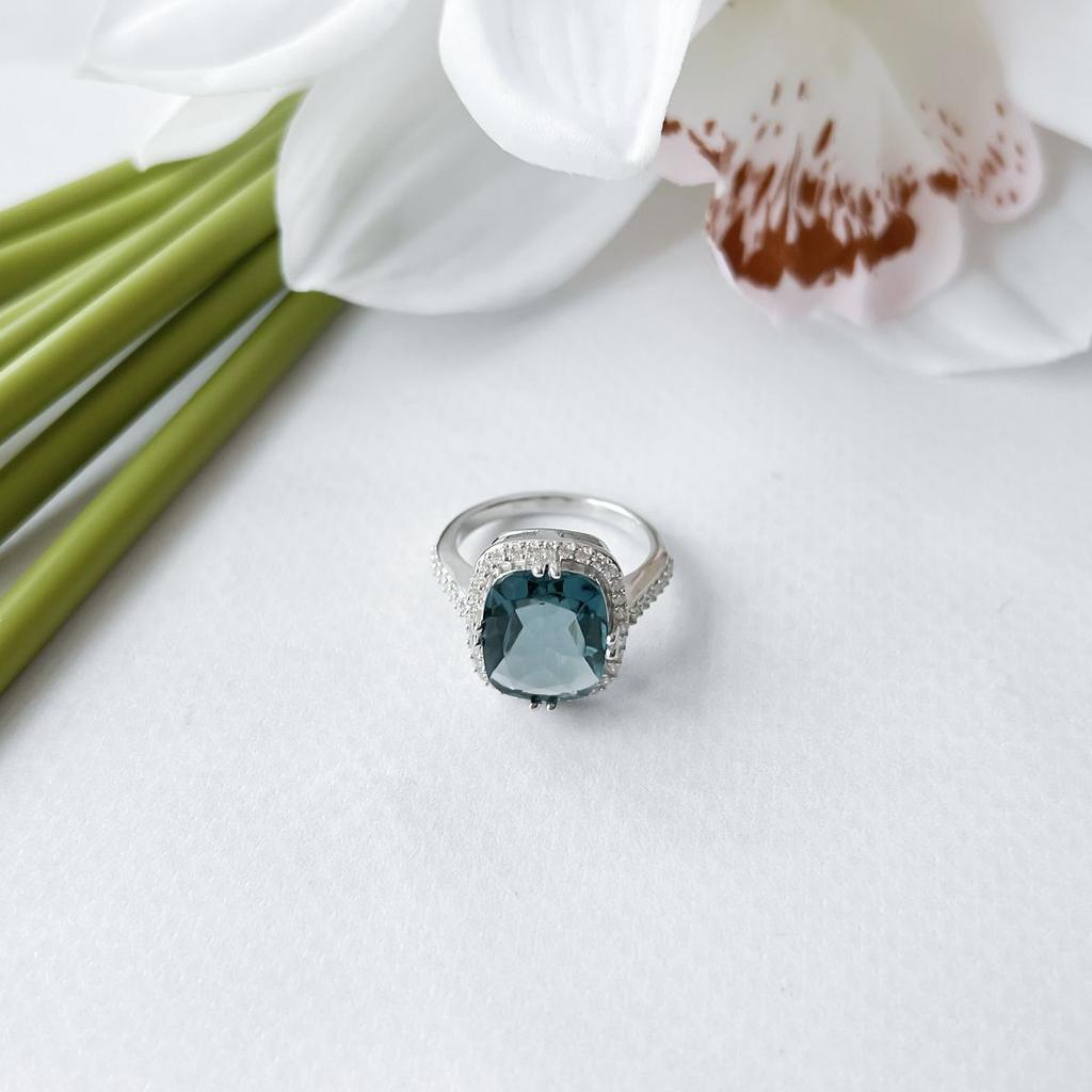 Silver Ring with London Blue Topaz 4.339ct, Product Weight 4.37 G (2151760)