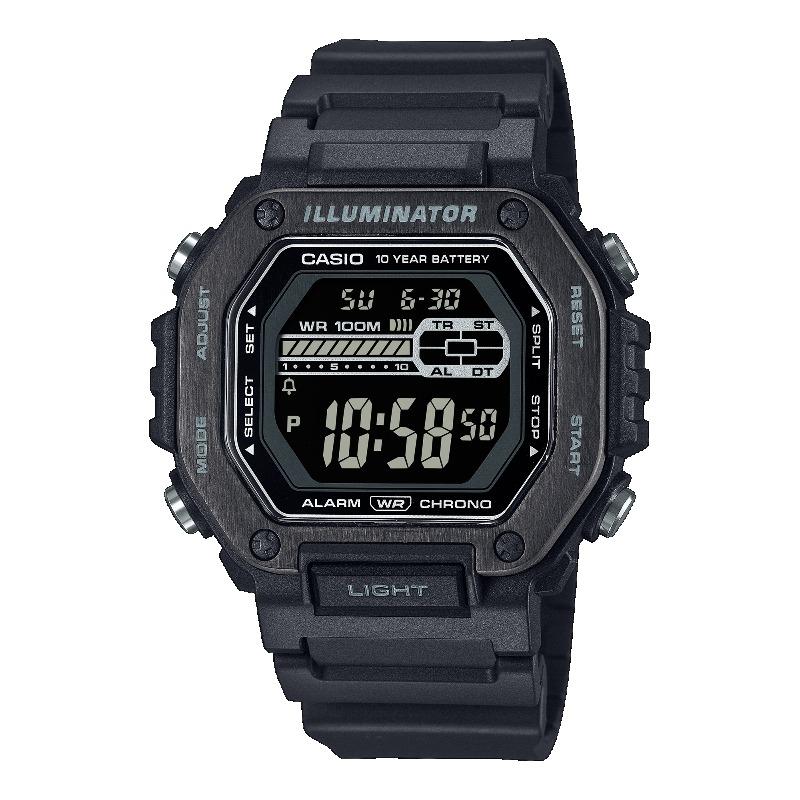 Casio Men s Stainless Steel 100M Water Resistant Digital Alarm Quartz Watch MWD-110HB-1BV чёрный