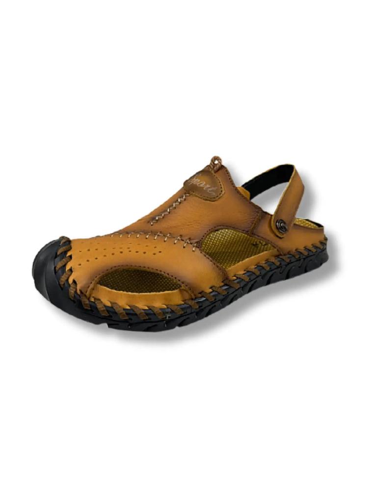 Sommer Neue Baotou Hausschuhe Männer Handgemachte Echtes Leder Casual Sandalen Rutschfeste Outdoor Strand Urlaub Dual Zweck Schuhe