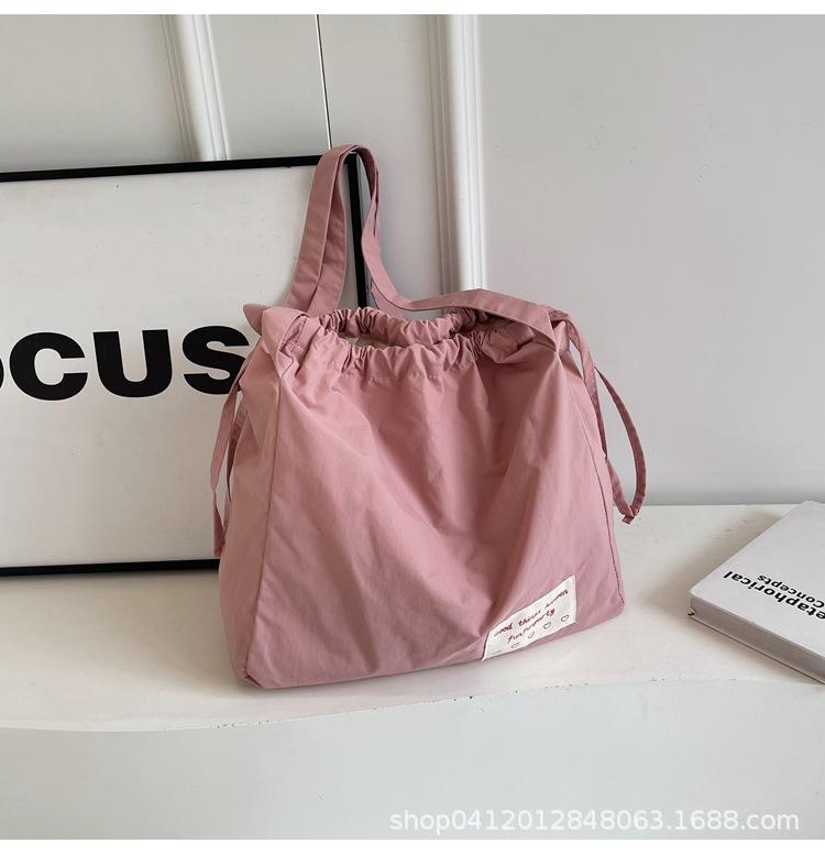 

Повседневная простая холщовая сумка женская 2025 новая модная сумка-мессенджер большой вместимости для студентов литературы и искусства, классная сумка-тоут розовый