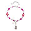 Women Bracelet Punk Style Hollow Star Beads Decor Guitar Pendant Friends Bracelet Adjustable Extended Chain Bracelet
