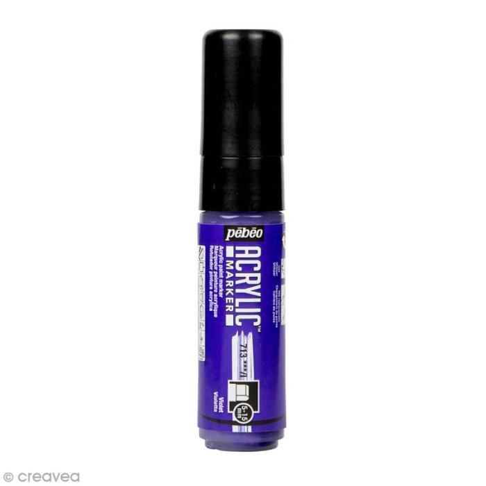 Marqueur peinture acrylique - PEBEO - Acrylic Marker - Pointe épaisse 5/15 mm - Violet
