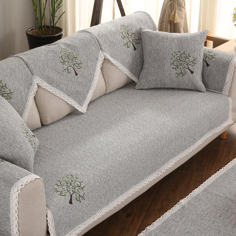Nordic Ethnic Style Fabric, Linen Fabric, Sofa Cushion, Sofa Towel, Sofa Cover, All-Season Universal, Simple and Non Slip Sofa Cover