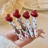 4pcs Retro Fashion Heart Polka Dot Hair Clips, Cute Duckbill Clip, Bangs Barrette, High-End Edge Clamps Versatile Accessories