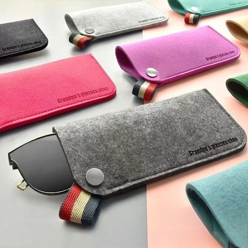 High-Quality Minimalist Felt Eyeglass Bag Portable Ultra-Light Sunglass Case for Men and Women 5 Colors Eyeglass Protective Case
