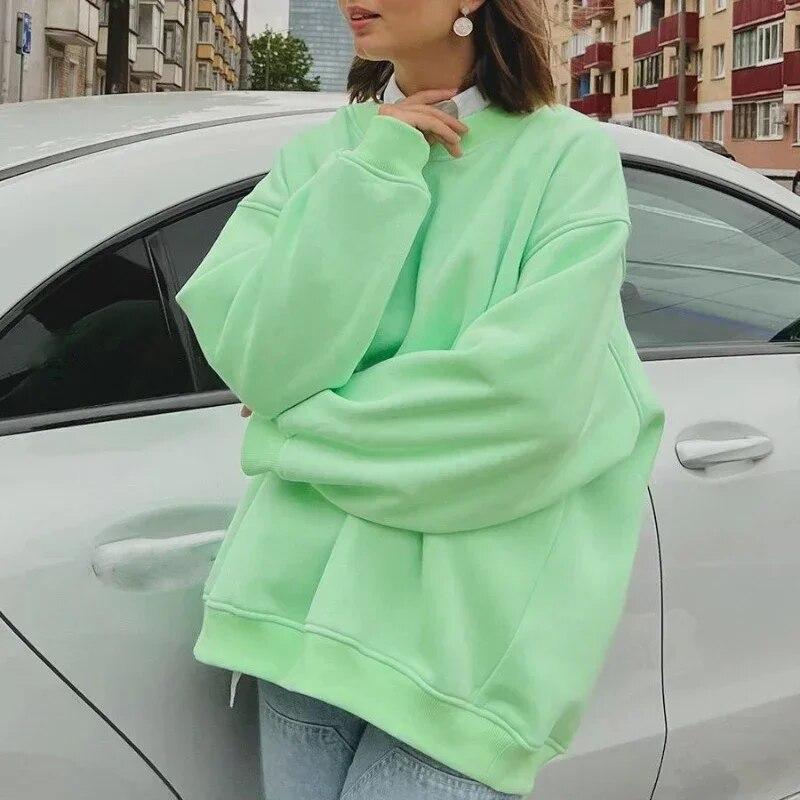 

Осенние свободные теплые флисовые пуловеры, женские толстовки с капюшоном, модные женские зимние однотонные хлопковые толстовки с круглым вырезом и капюшоном 29676 L остановить