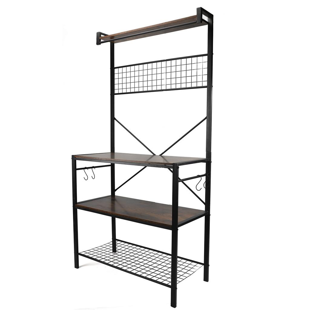 Layered Organizer Shelf Metal Frame Storage Shelving Unit Multi Layer Organizer Stand for Microwave