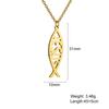 Cazador Christian Jesus Fish Pendant Necklaces for Women Men Hollow Stainless Steel Choker Jewelry Birthday Mother Gifts 2026