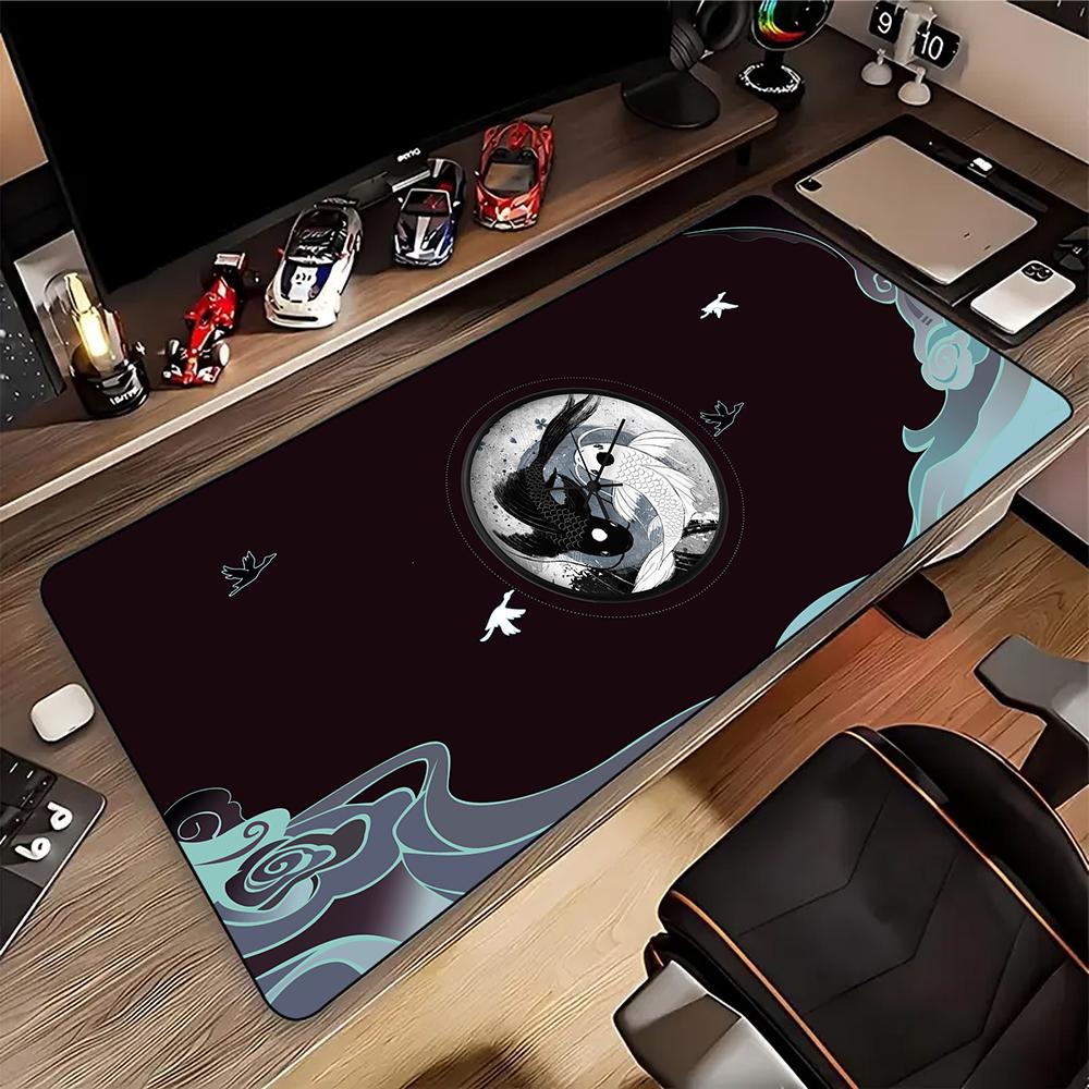 Japanese Great Wave OffChinese Style Dragon Mouse Pad for Gamer Setup Gaming Mousepad Rubber Keyboard Pads Pc Desk Mat xcm
