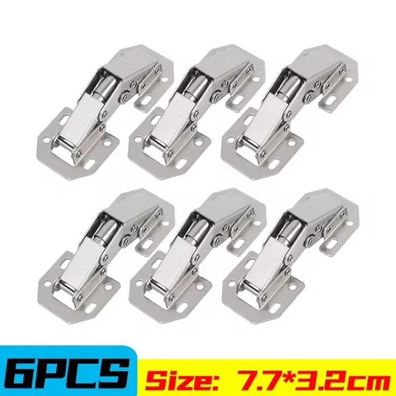 10 Pieces Steel Cabinet Hinges 90 Degree No Drilling with Hydraulic Buffer for Smooth Opening and Closing