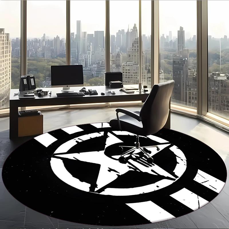 Orlando Pirates (1) Round Office Rug Decorative Floor Rug for Office Bedroom Living Room and Home Space