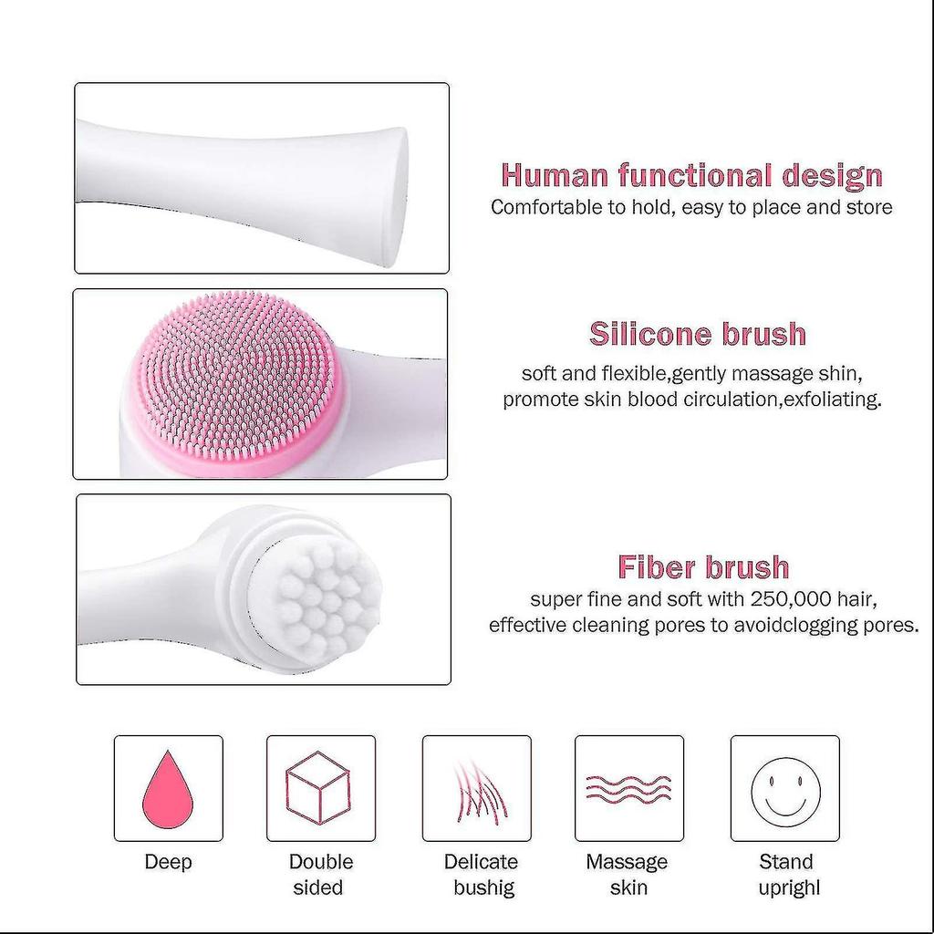 Facial Brush-scrub Silicone Manual Double-sided Facial Cleansing Brush