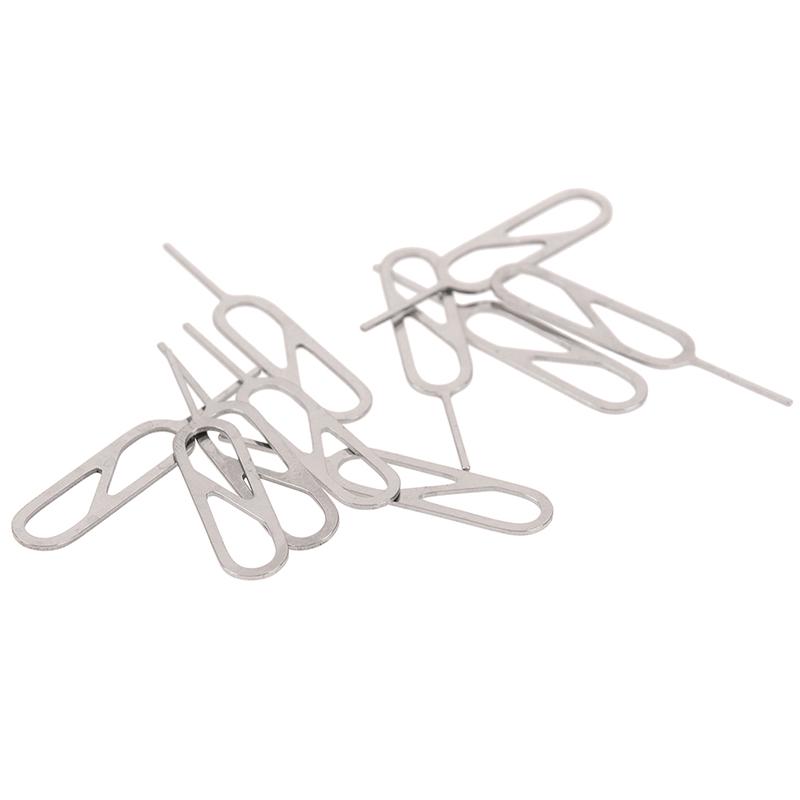 10 Pcs Sim Card Tray Removal Eject Pin Key Tool Stainless Steel Tool