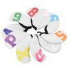 10pcs Golf Iron Head Cover with Large Color Number Waterproof Neoprene Golf Iron Club Headcover Set White
