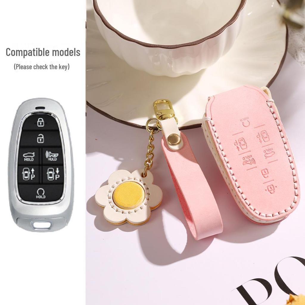 Genuine Leather Key Cover for Hyundai Sonata (7-button) & Tucson (5-button)