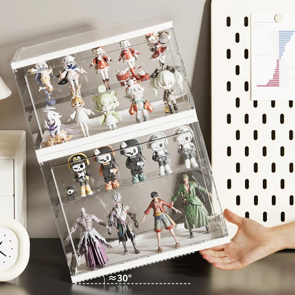Dustproof Cartoon Toy Display Box Transparent Simple Shoes Cabinet Door Stackable Shoe Cabinets Detachable Bedroom Storage Boxes