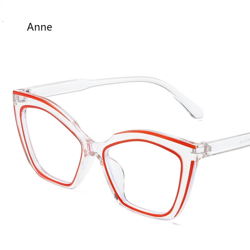 Anti Blue Light Glasses Women Lady Vintage  Designer Myopia Prescription Optical Square Computer Eye Glasses Sunglasses