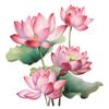 Chinese Style Lotus Leaf Flower Wall Sticker for Bedroom Living Room Entrance Home Decoration Self-Adhesive
