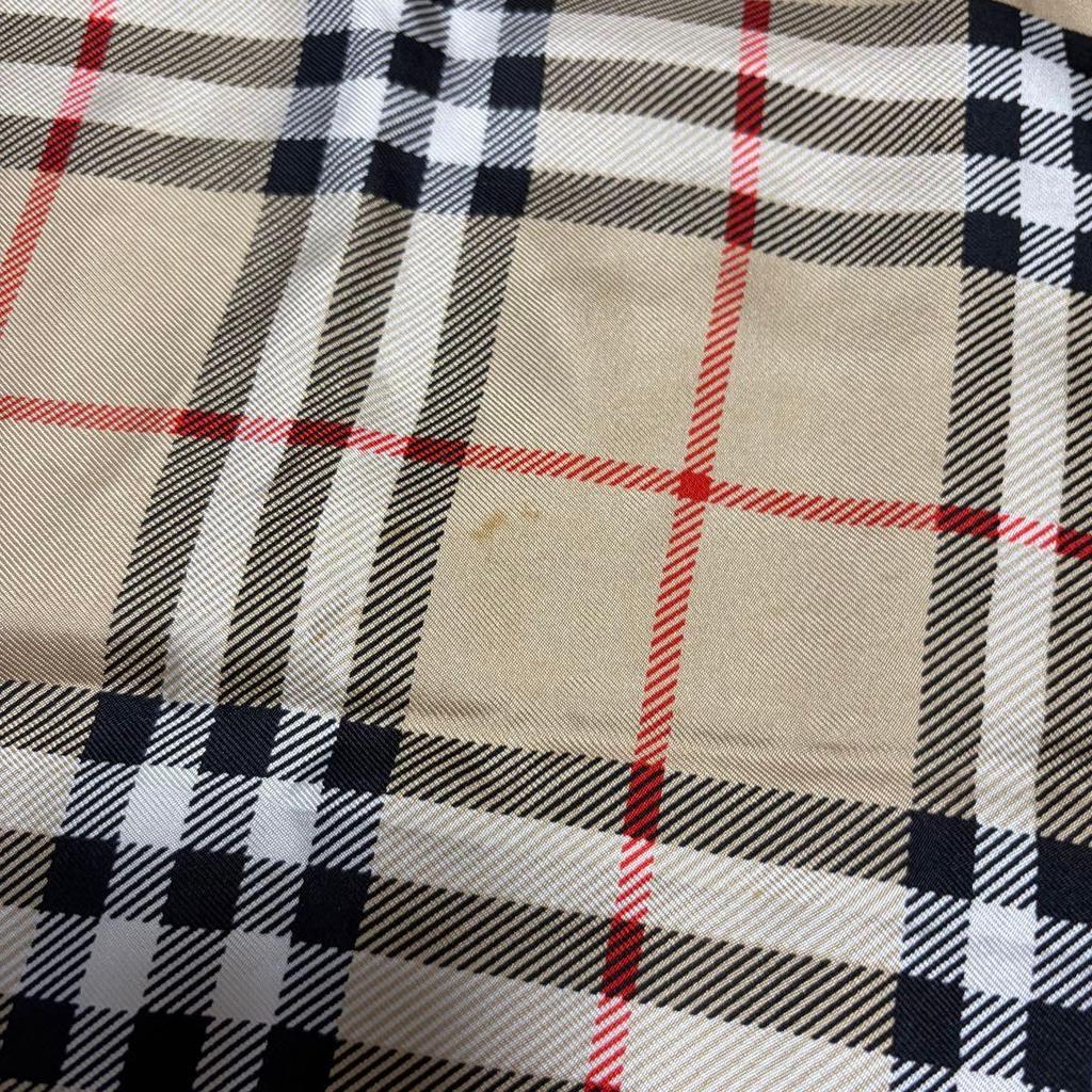 Used Burberrys Burberry Nova Check Large Scarf Beige Silk
