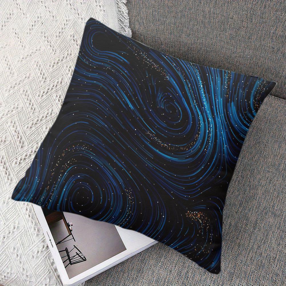 Blue Cosmic Swirl square Jacquard Pillow Cover for Sofa Office Waist Cushion Cover Home Decorative Pillowcase