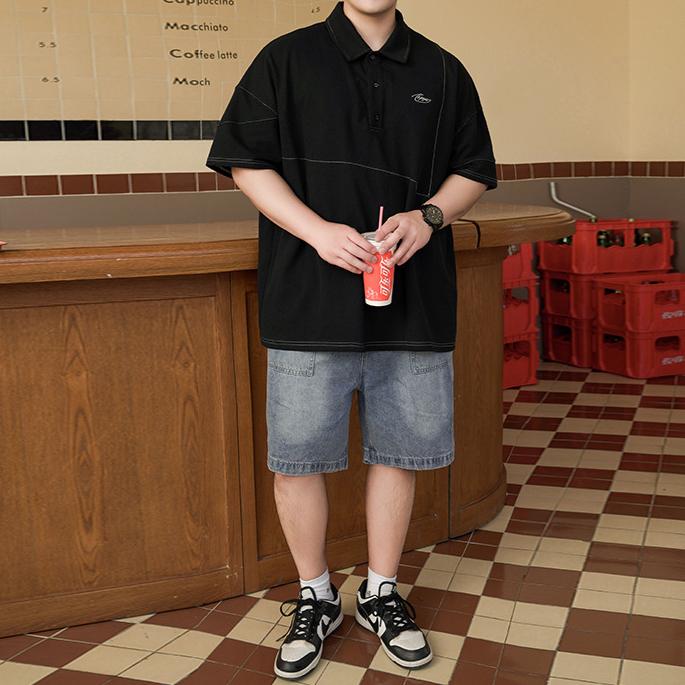 Polo lejer pentru bărbați, vintage, moale, de înaltă calitate, respirabil, cu absorbție a umidității--Rezistent la șifonare, casual, sport, cu mânecă scurtă, guler