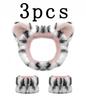 3pcs Cute Cat Ear, Rabbit,Frog, Bear Headband  For Women Girls Spa Washing Face and Makeup Headband Elastic Wrist Strap