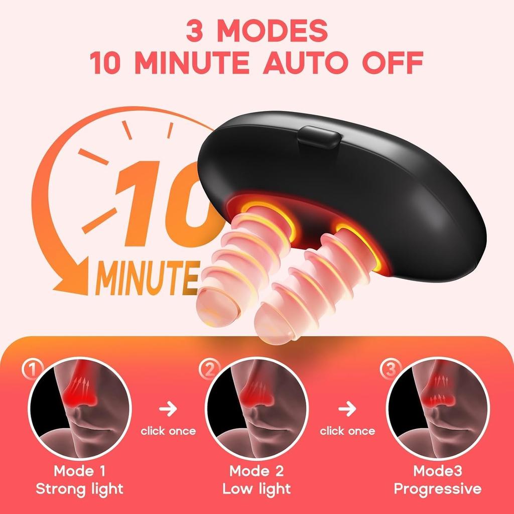 RespiRelief Red Light Nasal Therapy Device, Respi-Relief Red Light Nasal Therapy Instrument, Red Light Nasal Therapy for Nose, Nasal Soothing Device