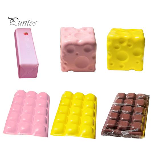 Fake Food Squeeze Toy Cheese Toy, Anxiety Relief Cube Sensory Stress Ball Slow Rising Pinch Home Office Relaxation Tool