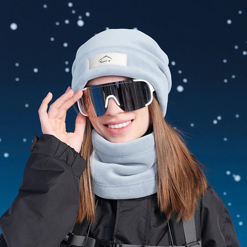 Winter Fleece Mütze Schal Set mit Fleece Ohrenschutz Kappen Männer Frauen Outdoor Hüte 2 stücke Anzüge
