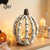 Gothic Home Accents Halloween Skull Pumpkin Figurine, Realistic Resin Skeleton Statue Decorations, Spooky Secret Room Accessories Desktop Ornaments