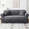 Tree Leaves Jacquard Elastic Sofa Cover With Skirt All-Inclusive Sofa Cover for Living Room 1/2/3/4 Seater
