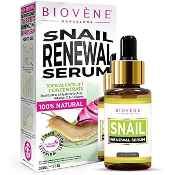 Sérum Rénovateur Escargot Biovène - Le Sérum à l’Escargot Hydrate en Profondeur pour Renforcer l’Elasticité de la Peau + Stimule la