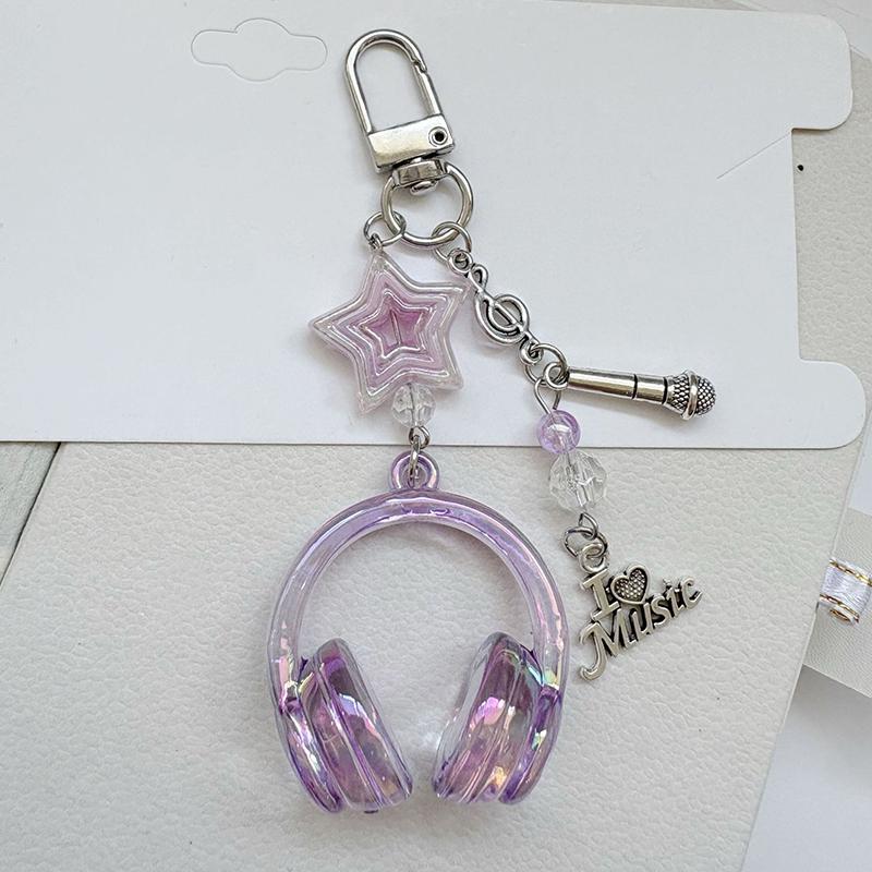1PC Bag Charms Cute Ornament Y2K Bag Pendants DIY Accessories 3D Earphone Shape Candy Color Keychains Creative Multicolor